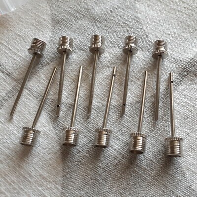 Silvery Air Inflation Sports Ball Point Needle 10pc