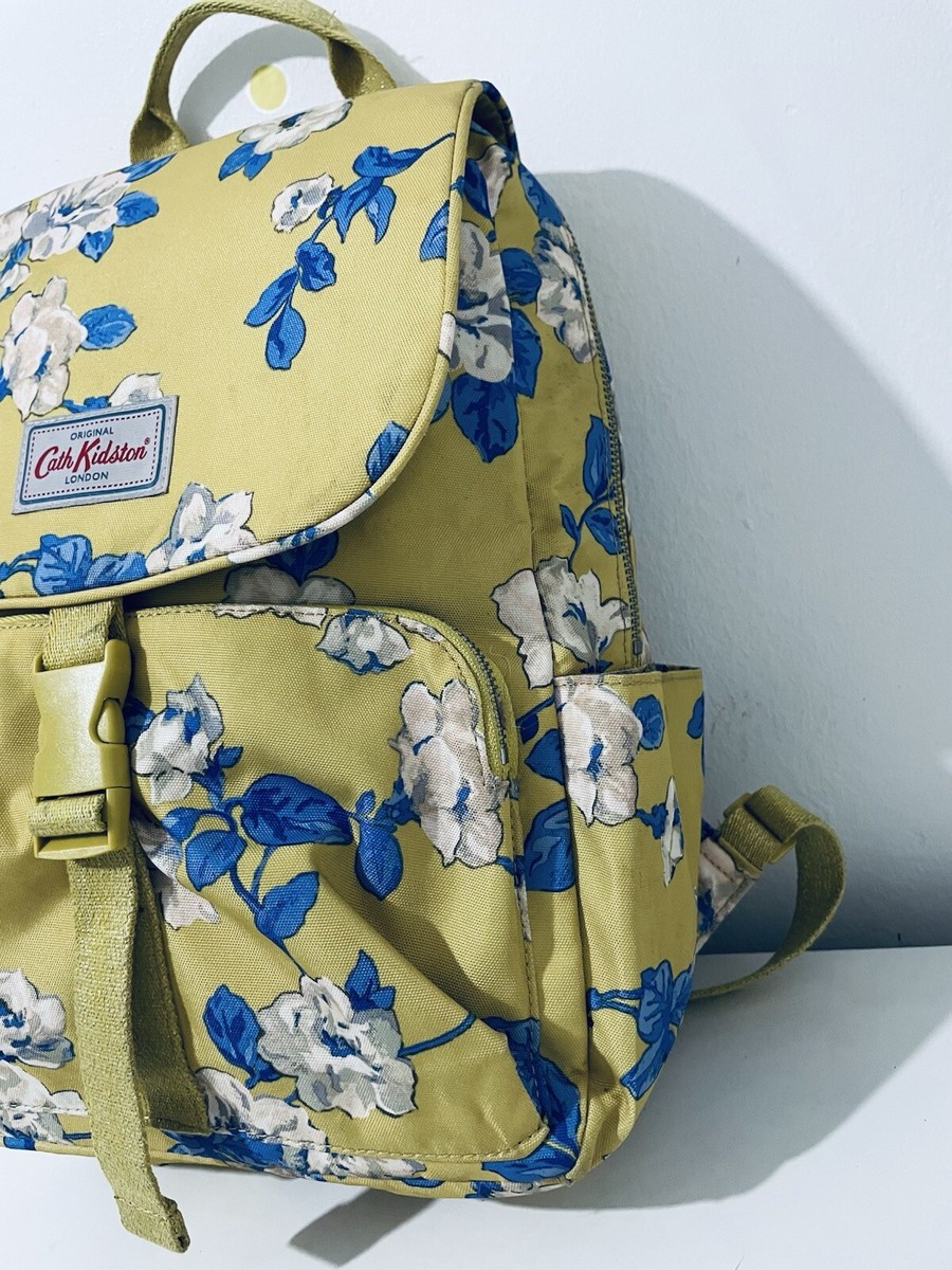 Cath Kidston Yellow Floral Buckle Backpack With Laptop Compartment