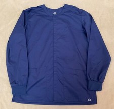 Wonderwink Work flex Scrub Jacket Xs Unisex Classic Navy Blue Snap Front