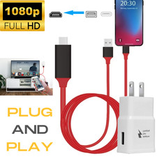 1080P HDMI Mirroring Cable Phone To TV HDTV AV Adapter For iPhone 14 11 XR iPad