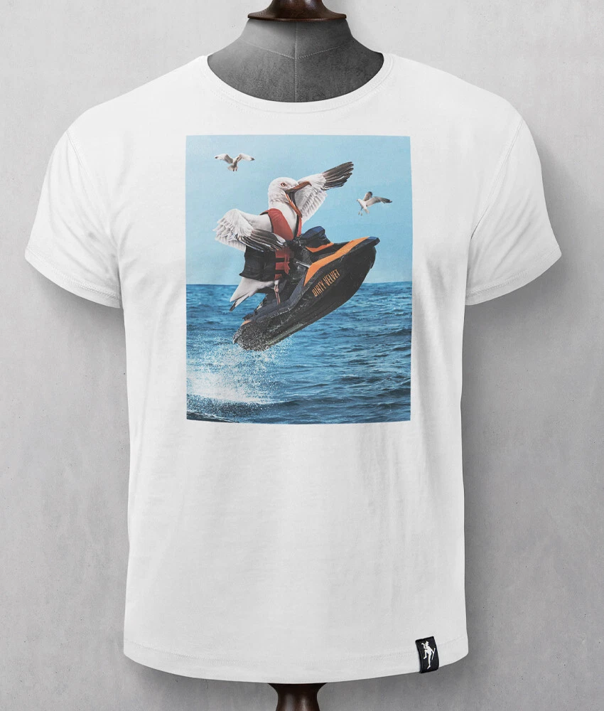 Dirty Velvet Clothing - 100% Organic Cotton 'Ski Gull' T-shirt (2XL & 3XL)