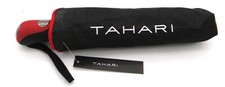 Tahari 4551 AutO Open Umbrella, BLACK W/RED TRIM Rubber grip handle, Half Price