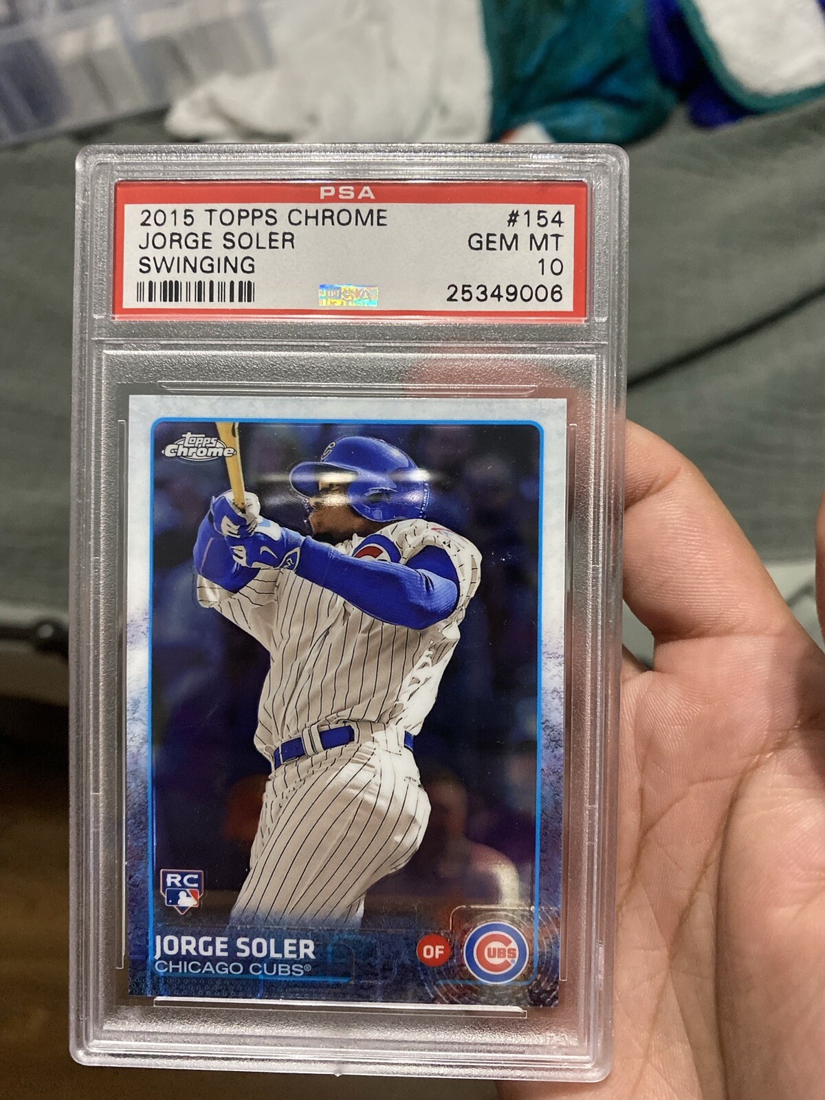 2015 TOPPS CHROME Jorge Soler Swinging Rookie PSA 10 Gem Mint Braves