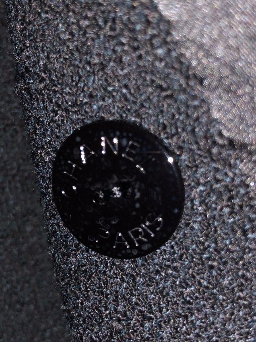 CHANEL 05C VINTAGE NEW BLACK JACKET COAT TWEED BRAIDED TRIM CHANEL 05C VINTAGE NEW BLACK JACKET COAT TWEED BRAIDED TRIM