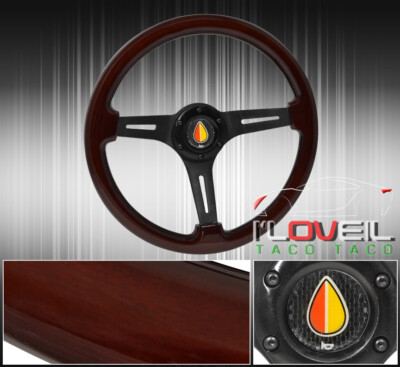 Tracking Road Drifting Light Weight Steering Wheel + Jdm Orange Yellow Leaf Horn