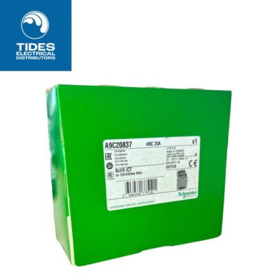 Schneider Schütz 25 Amp Acti9 iCT 220/240V 50Hz 4 Öffner A9C20837