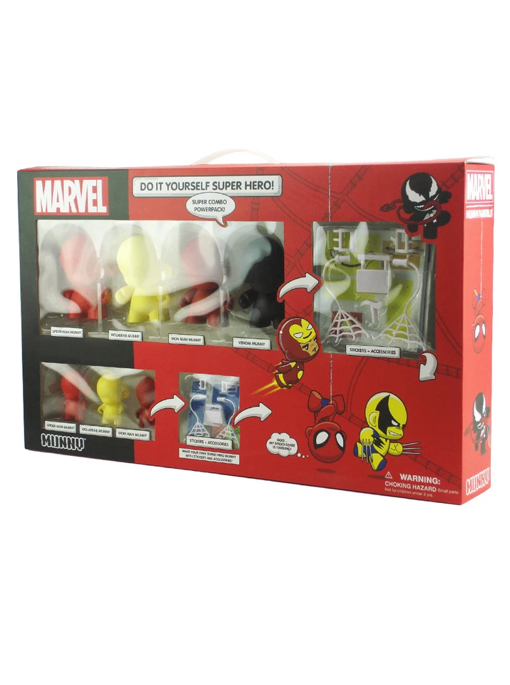 Kidrobot Marvel Munny Super Hero Combo Power Pack Spider-Man Venom New In Box - Image 3 of 4