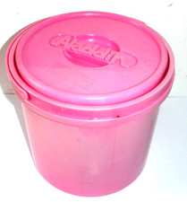 SECCHIELLO gadget porta giochi ALLADIN DISNEY anni 90 - cm 27x30  h  44