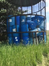 55 gallon Barrel Drum Plastic Water RAIN BLUE Barrels drum drums container