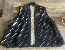 Juanita Girardin Uncommon Threads Black Mixed Media Sleeveless  Vest OS