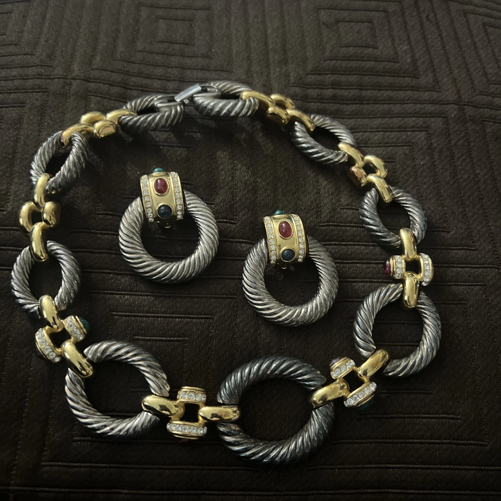 Set Givenchy vintage collana e orecchini cabochon mogul passerella