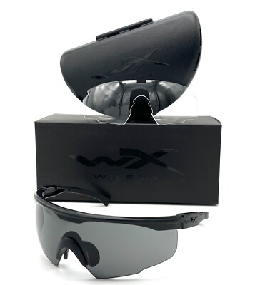 WILEY X  PT-1SC  Matte Black  /  Gray  + Clear Lenses Sunglasses