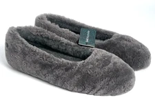 NEW EMU AUSTRALIA x ANTHROPOLOGIE GRAY MIRA SHEEPSKIN BALLET SLIPPERS SHOES 9