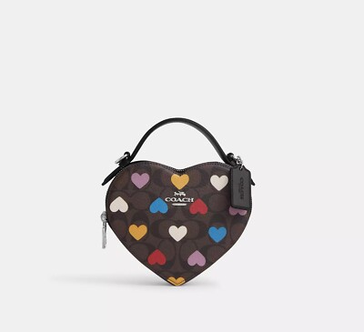 ☂️🍄Coach Heart Crossbody Silver/Metallic Lilac CP022 NWT | eBay