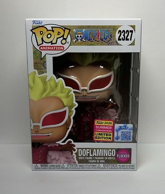 Funko Pop! One Piece - Doflamingo (Flocked) #2327 SDCC Shared + Protector