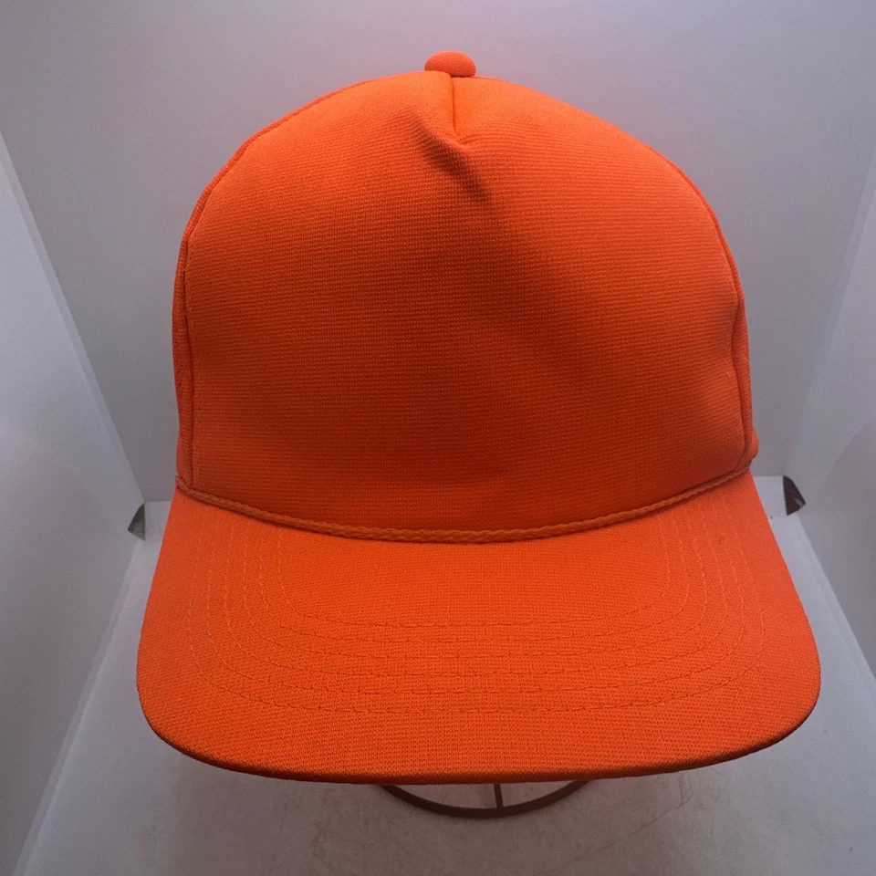 Vtg YA Youngan Blaze Orange Deer Buck Hunting Adult SnapBack Hat Baseball Cap - Image 2 of 4