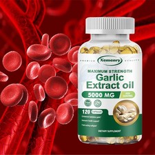 Garlic Extract Oil Capsules 5000mg - Heart Health, Lower Cholesterol Levels