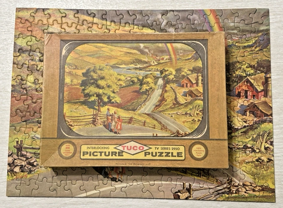 VINTAGE TUCO PICTURE PUZZLE TV SERIES THE PROMISED LAND COMPLETE IN BOX (1950’S) - Image 3 of 4