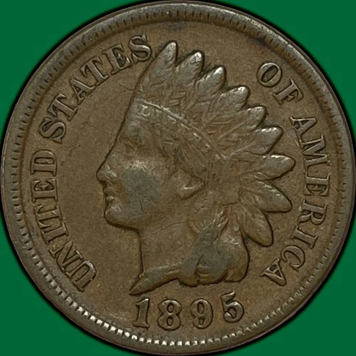 1895 Indian Head Cent Very Fine VF Coin #35350