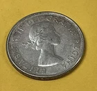 1961 Canadian Silver 50-Cent Half Dollar Coin Queen Elizabeth II