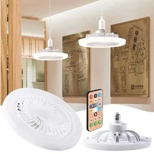 Fan For E27 Socket Light With Remote Ceiling Fan Adjustable Smart LED 3Speed AC