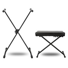 Musician's Gear KBX1 Single-braced Keyboard Stand and Padded Piano Bench