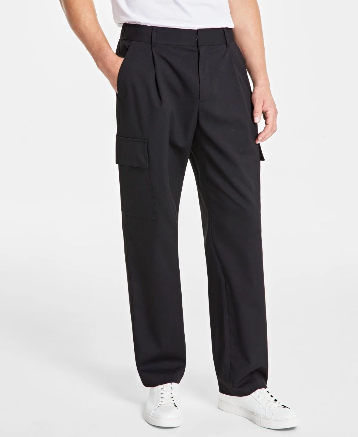Alfani Mens Refined Cargo Pants in Deep Black Size 38W X 30L