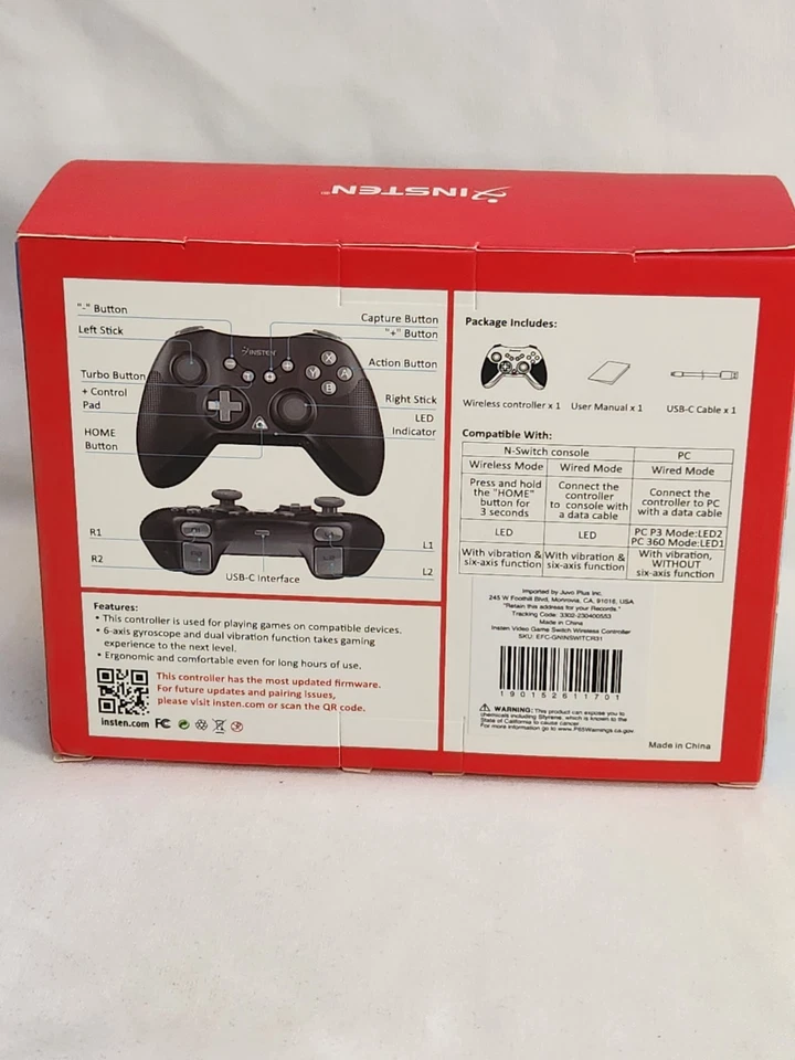 Insten Wireless Pro Controller for Nintendo Switch/OLED/Switch Lite NEW In Box - Image 4 of 4