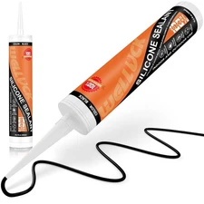 WELLUCK Black Silicone Caulk, 100% Waterproof Sealant 1 Pack, 