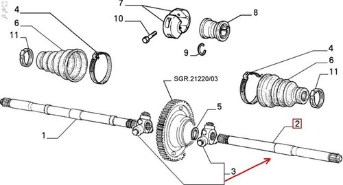 SEMIASSE SINISTRO ALBERO DIFFERENZIALE FIAT CINQUECENTO SEICENTO - FIAT 46476612 - Imagen 4 de 4