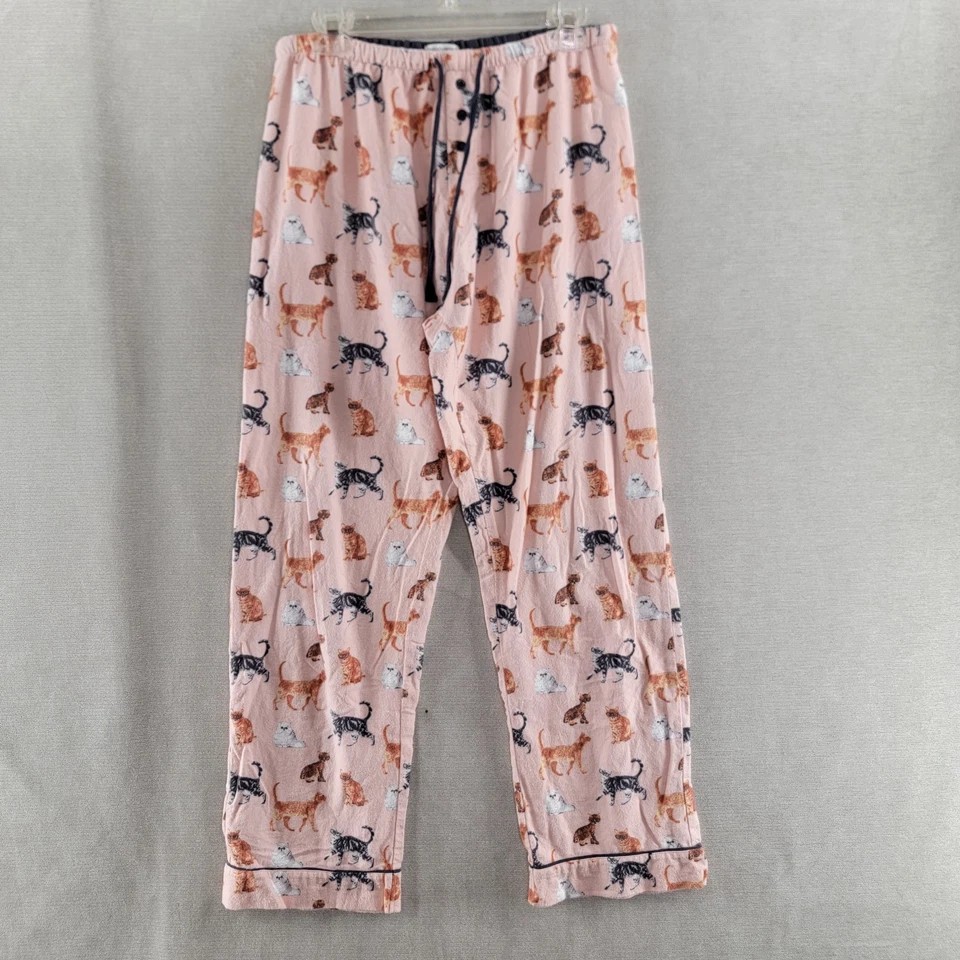 Juego de pijama felino de franela mediana PJ Salvage para mujer estampado de gato por todas partes Foto 4 de 4