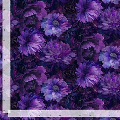 Floral Flowers Dragonfly Mist CD3893 VIOLET Timeless Durable Cotton Fabric