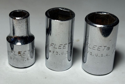 Fleet  1/4'' Drive 6 Point Sockets (3)~ 1006 (3/16),  1010 (5/16),  1011 (11/32)