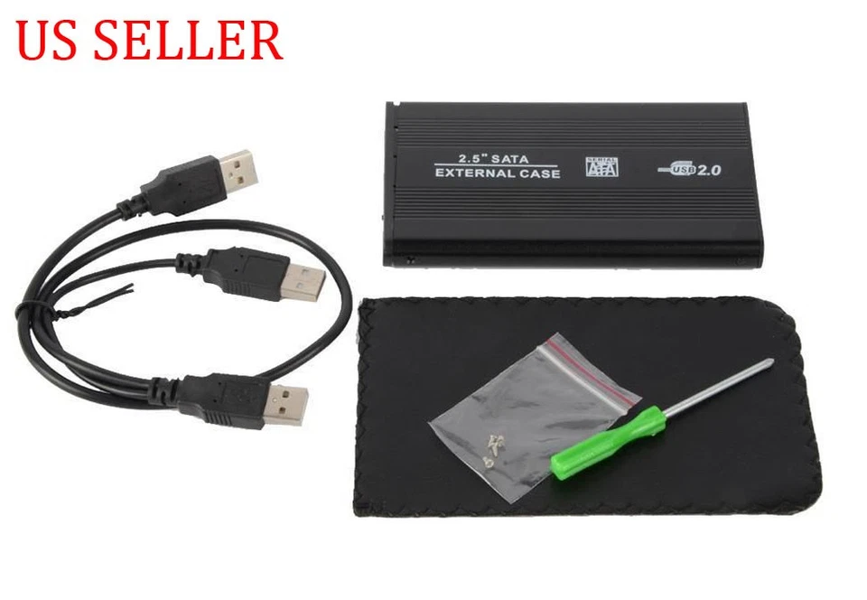 New 2.5" SATA to USB Cable Hard Drive Caddy HDD External Enclosure Aluminum Case
