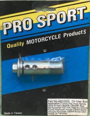NEW PRO SPORT 432-0220 OIL FILTER BOLT 17MM
