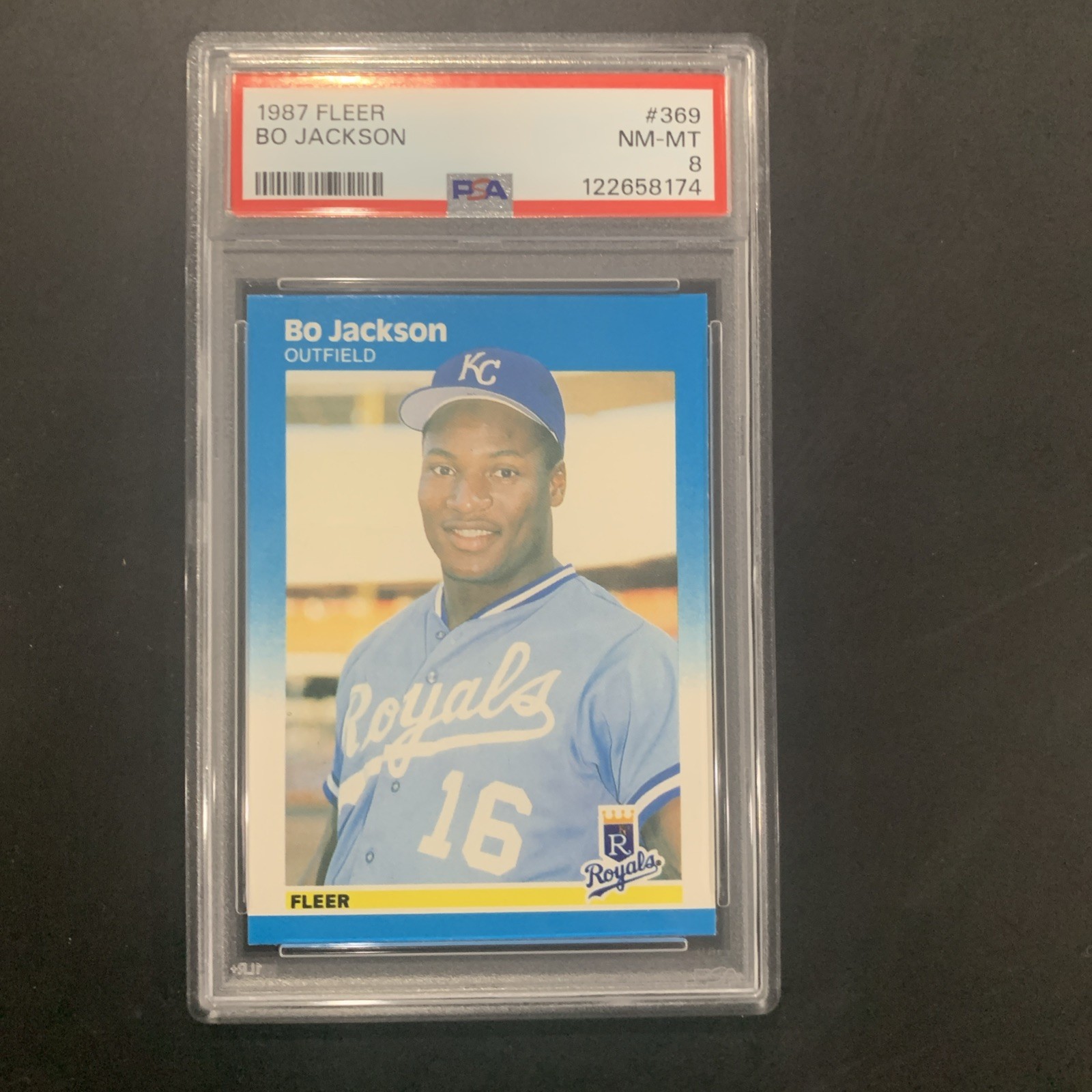 1987 Fleer BO JACKSON Rookie Card RC #369 PSA 8 NM-MT Kansas City Royals
