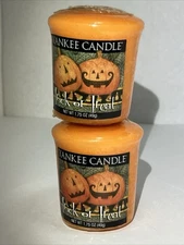 NEW 2 YANKEE CANDLE TRICK or TREAT 1.75 VOTIVE Sealed Orange Halloween Pumpkin