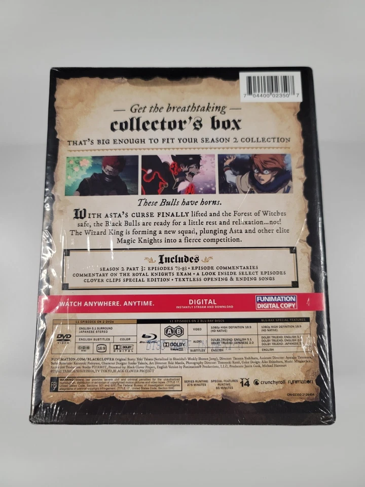 Black Clover: Season 2 Part 3 Limited Edition (Blu-ray & DVD 2020) New Read Desc - Image 2 of 4