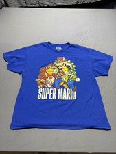 Nintendo Super Mario Graphic T-Shirt Men  s 2XL Royal Blue Official License