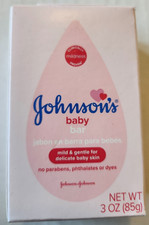Johnson's Baby Soap Bar Gentle for Baby Bath and Skin Care, Hypoallergenic, 3 oz
