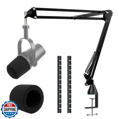 For Shure MV7 Boom Arm - Upgraded Mic Arm with Reduce Wind Noises Mic Foam Co