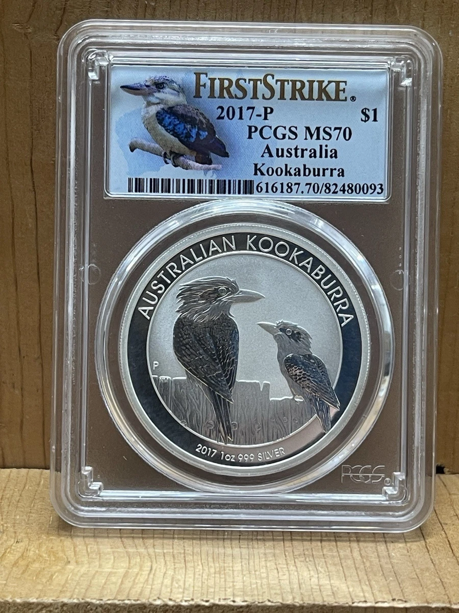 Australian Kookaburra MS 70 Graded 2017 Silver Bullion Coins for