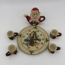Vtg 95 C F Enter. Santa Tea Set Miniature