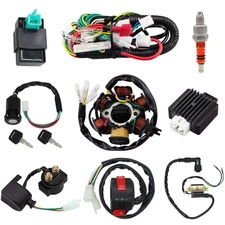 Complete Electrics Stator Coil CDI Wiring Harness Spark Plug Kits Aftermarket Re