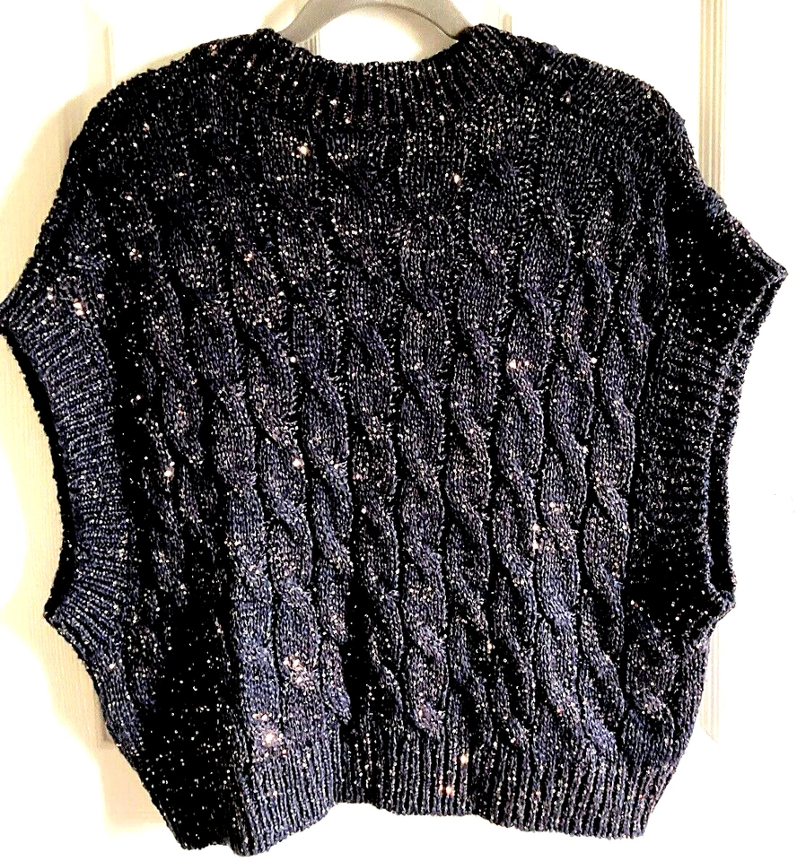 Brunello Cucinelli女式V领罗纹下摆钩针编织带美丽亮片 — 第 2/4 张图片