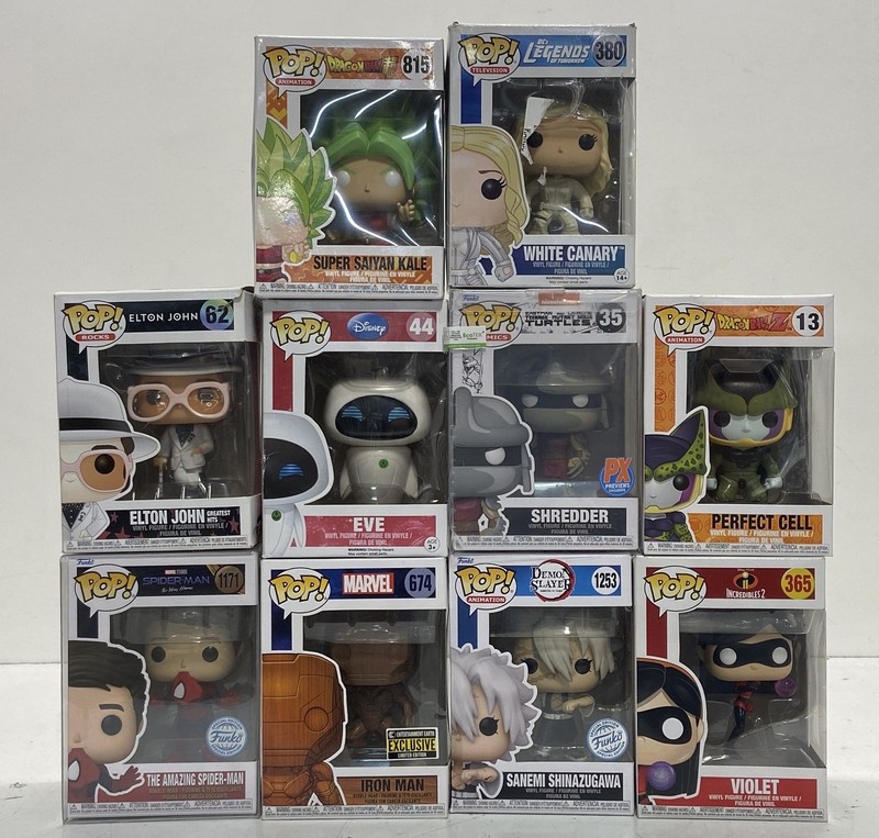 Funko Pop Action Figure Lot Mixed Franchises Marvel Disney DBZ 10 Figures Boxes