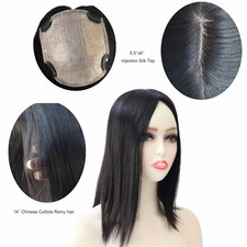Women Top Pieces Human Hair Systems Cuticle Remy Hair Topper Natural Hairpieces