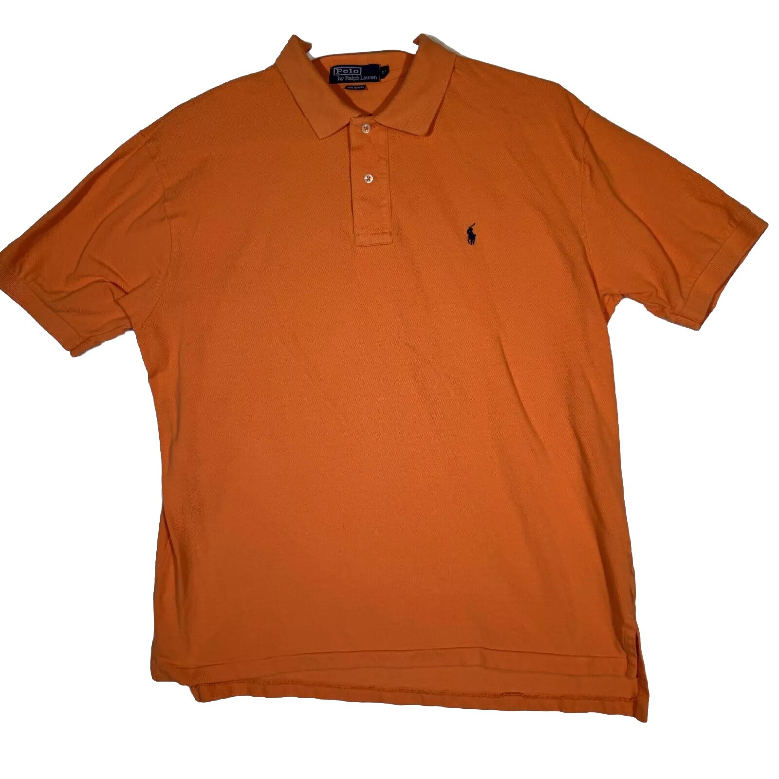 PONY Polo Ralph Lauren camicia uomo XL arancione manica corta vestibilità classica cotone M676
