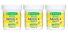 DE LA CRUZ ARNICA SALVE FOR CRACKED SKIN 2 OZ - MADE IN USA (3 JARS) Exp 04/2029