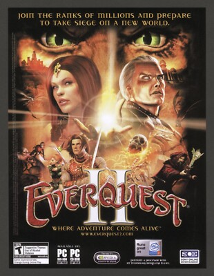 Everquest II 2 PC Game 2004 MMORPG Full Page Promo Ad Art Print Wall Poster